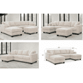 thumbnail image 4 of EVA Corduroy Upholstered Reversible Sectional Sofa/Couch with Storage Ottoman Beige, 4 of 7