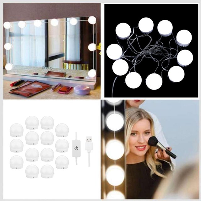 Style , , DIY Lighting Fixture Strip for Makeup Vanity Table, Bathroom and Bulbs 14 Bulbs White light