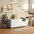 thumbnail image 2 of HOMCOM Coffre de Rangement avec 2 Charnières de Sécurité, Banc de Rangement pour Salon, 2 of 10