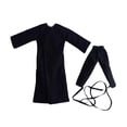 thumbnail image 1 of FashionCha 2 Pieces Miniature Figure Coat Action Figure Clothes Costume Accessory Trench Coat Mid Length Jacket Cloth Material Suitable for Tabletop Gaming Model Dioramas black, 1 of 8