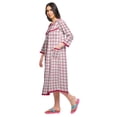 thumbnail image 2 of Moomaya Robe de Nuit Imprimée Longueur Genou en Coton avec Bordure en Dentelle Manches 3/4 pour Femmes, 2 of 5