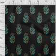thumbnail image 2 of oneOone Polyester Lycra Fabric Leaves & Floral Block Printed Fabric 1 Yard 56 Inch Wide, 2 of 6