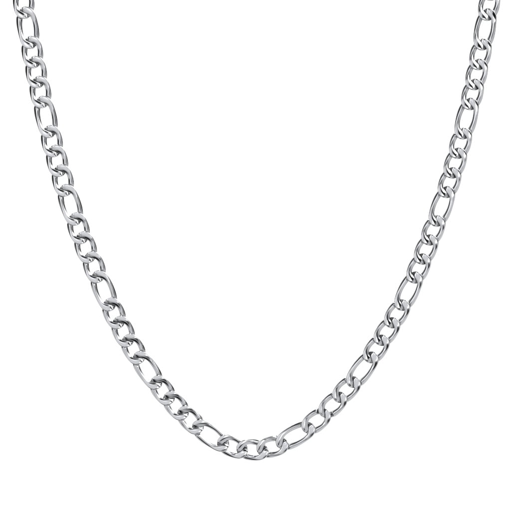 Men's 22" Figaro Chain Necklace in Stainless Steel - 8mm