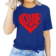 thumbnail image 1 of Meichang T-Shirt de la Saint-Valentin pour Femmes Mignons Cœurs Graphiques Hauts Mignons T-Shirts de Vacances Manches Courtes Col Rond Mode 2025, 1 of 4