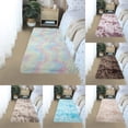 thumbnail image 4 of Matoen12 Nordic Style Polyester Fluffy Area Rug for Bedroom Bedside, Kid & Pet Friendly Non-Slip Carpet for Living Room, Home Decor Gradient Rugs Floor Mats, 32"x63", 1PC, Blue, Rectangle, 4 of 4