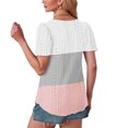 thumbnail image 3 of Plebaso Hauts pour Femmes Chemises à Œillets Manches Courtes T-Shirts Amples Col Rond Décontracté Blouses Tendance, 3 of 6