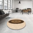 thumbnail image 4 of Ahgly Company Tapis de Zone Rond d'Intérieur Lavable à la Machine, Style Transitionnel, Blond Doré Doré, 4 Pieds Rond, 4 of 7