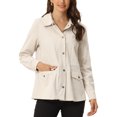 thumbnail image 1 of INSPIRE CHIC Women's Utility Jackets Drawstring Waist Flap Pockets Lightweight Jacket Apricot M, 1 of 5