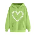 thumbnail image 1 of Plebaso Sweat à Capuche pour Femmes Mignon Cœur Manches Longues Décontracté avec Poches, 1 of 5