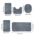 thumbnail image 3 of Dvkptbk Solid Color Bath Mats 5 Set Bathroom Rugs For 5 Pcs Toilet Mats Universal Soft Longhair Water Absorption Non-Slip Thick Machine Washable Easy To Dry Dark Color, 3 of 7