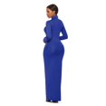 thumbnail image 3 of TopLLC Longues Robe à Manches à Col Rond pour Femme Décontractée Couleur Col Montant Manches Longues Extensible Ajustée Longue Robe Haut pour Femme, 3 of 6