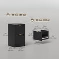 thumbnail image 3 of HOMCOM 2 Drawer File Cabinet Fluted Vertical Filing Cabinet with Lock Black, 3 of 10