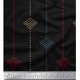 thumbnail image 1 of Soimoi Black polyester Crepe Fabric Dotted Jamdani Print Sewing Fabric Yard 52 Inch Wide, 1 of 1