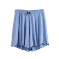 thumbnail image 2 of SDNall Short d'Été pour Femmes à Jambe Grand, Taille Haute, Sortie, à Lacets, Uni, 2 of 9