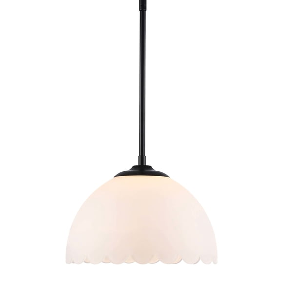 Golden Lighting 6954-M Dorinda Pendentif de 13 Pouces de Large - Noir Mat / Verre Opale