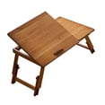 thumbnail image 3 of GROWTH TANK Foldable Table Laptop Lap Desk Rectangle Bamboo Portable Stand Adjustable Angle for Camping Balconies Computer Outdoor Picnic Brown Medium, 3 of 9