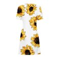 thumbnail image 5 of Birdeem Women Casual Slimming Draw Back Printed Short Sleeves Cold Shoulder Dress, 5 of 5