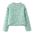 thumbnail image 4 of LOVZFMLL Vestes pour Femmes Doudoune Courte Matelassée Vintage à Imprimé Floral, Ouverte à l'Avant, Veste Courte Légère, Manteau, 4 of 5