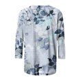 thumbnail image 5 of IROINID Économies Polyester T-shirt à Manches Longues pour Femmes Loisirs Imprimé T-shirt Ample Blouse Col Rond Hauts, Gris, 5 of 5