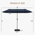 thumbnail image 3 of Gymax Parasol de Patio Double Face de 13 Pi avec Manivelle, Base de Parasol, Verrou de Sécurité, Bleu Marine, 3 of 10