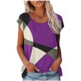 thumbnail image 1 of Blouses à Manches Courtes pour Femmes Mode Femmes Mode Manches Courtes Col Rond T-Shirt Imprimé Blouse Hauts Amples T-Shirts d'Été pour Femmes Hauts à Manches Courtes Femmes Blouse à Manches Courtes, 1 of 6