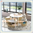 thumbnail image 3 of Qaba 5 Piece Kids Table and Chair Set with Storage for Kids Room, White, 3 of 10