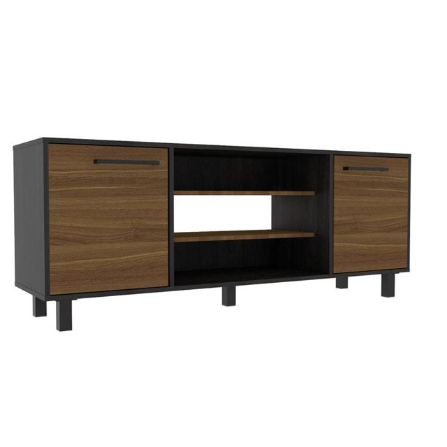TUHOME Meuble Tv Kaia en Bois Manufacturé, Marron