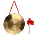 thumbnail image 1 of MasteelfCA Traditional Percussion Instrument Chinese Gong Hand Gong with Hammer (Golden), 1 of 7