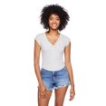 thumbnail image 1 of No Boundaries Women's Rib Henley Tee, 1 of 6