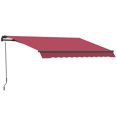 thumbnail image 1 of Outsunny Auvent Rétractable Manuel 10 Pieds x 8 Pieds avec Manivelle, Rouge, 1 of 10