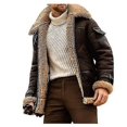thumbnail image 2 of Men's Camel Stylish Flying Leather Jacket,slim Fit Shearling Aviator Bomber Jack, 2 of 3