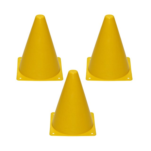 Decodeary 3pieces Football Road Flat Cones - Strong Adhesion Cost Effective Suitable Yellow 23cm 1Set