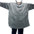 thumbnail image 2 of Chandail à Capuchon Couverture Portable pour Femmes en Molleton, Chandail à Capuchon Couverture Chaud et Douillet avec Poche, Régulier, Gris, Taille Unique, 2 of 7