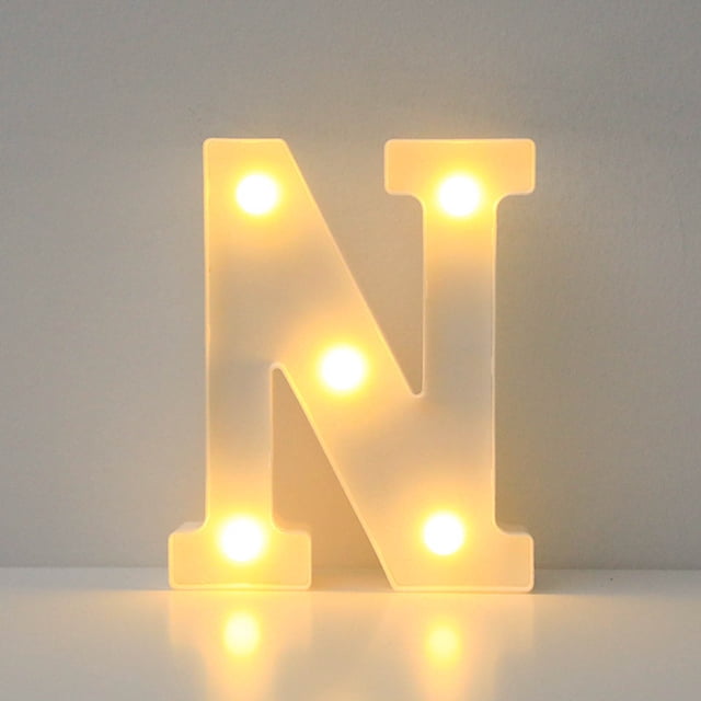 EGNMCR Room Decor Home Decor Alphabet LED Letter Lights Light Up White Plastic Letters Standing Hanging A-M & Letter Light