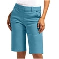 thumbnail image 1 of Liquidation d'Économies d'Été 2025! Shorts pour Femmes Shorts en Sergé Extensible Grande Taille Taille Fine à Enfiler Shorts de Randonnée Réguliers d'Été Décontractés avec Poches, 1 of 8