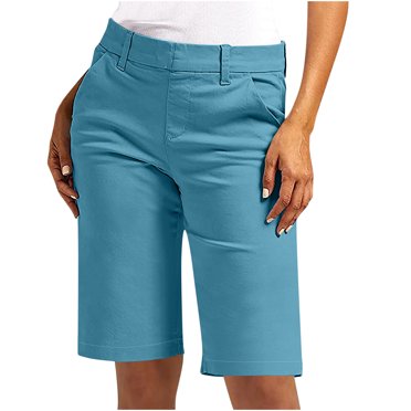 purcolt Shorts de Golf pour Femmes Taille Haute Jambe Droite Extensibles Bermudas Habillés Décontractés Shorts de Travail de Bureau avec Poches