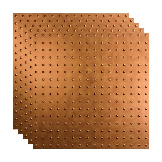 Fasade Miniquattro Vinyl Ceiling Panel 2ft x 2ft 5 Pack Antique Bronze Water-Resistant