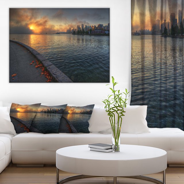 Tranquil Vancouver Downtown View - Extra Large Landscape Canvas Art Print