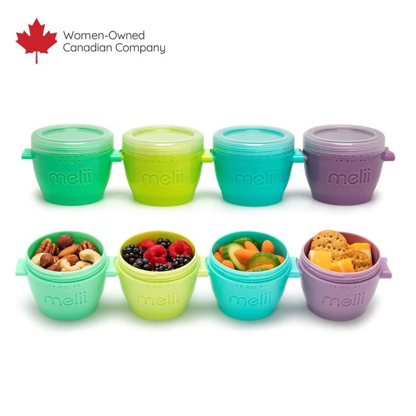 melii Click & Go Pods Contenants de Congélation pour Aliments & Contenants pour Collations - 4x4oz
