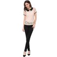 thumbnail image 3 of INSPIRE CHIC Women's See Through Contrast Color Collar Lace Top Blouse, 3 of 7