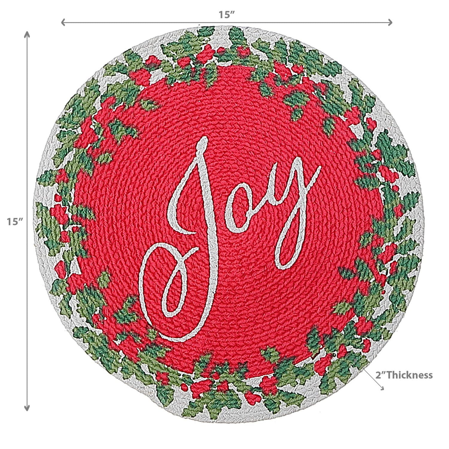 Joy Placemat Placemat Placemat De Noël Imprimé De Noël - Ensemble De 12