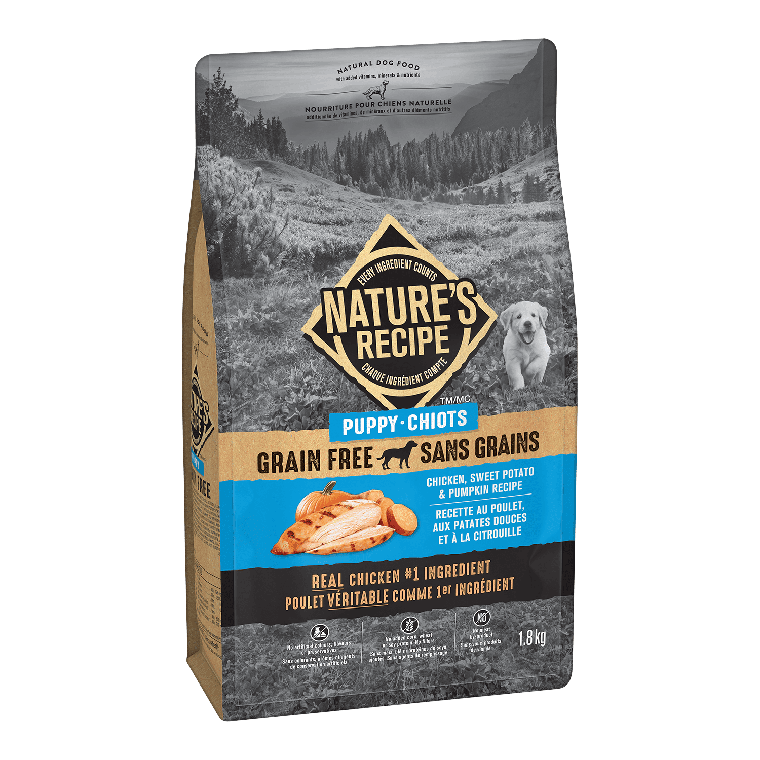 Natures Recipe 1.8KG Nourriture pour Chiots Sans Grains