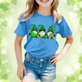 thumbnail image 2 of PMVFHDE Hauts d'Été pour Filles T-Shirts pour Fille Hauts Mignons Hauts Courts pour Fille Hauts de Sortie pour Fille T-Shirt à Manches Courtes pour Filles T-Shirt d'Été à Col Rond Coupe Décontractée T-Shirts Basiques Bleu, 6-7 Ans, 2 of 4