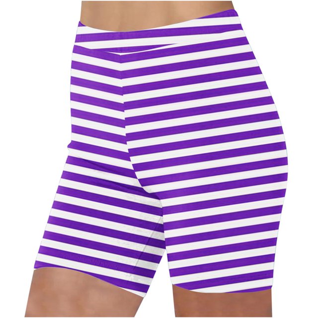 Plebaso Shorts pour Femmes 2025 Shorts de Plage à Imprimé Rayé Décontractés Taille Haute Mode pour Femmes Leggings Courts