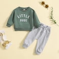 thumbnail image 3 of Hiiyo Boys Fall Clothes Sets Letter Print Pullover Sweatshirt + Pants Tracksuits, 3 of 3