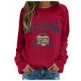 thumbnail image 1 of HNMKIU Crewneck Sweatshirt Women Fall/Winter Print Sweatshirt Without Hoodie, 1 of 4