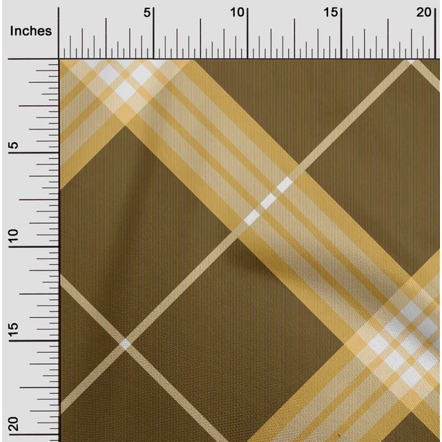 oneOone Tissu Polyester Lycra Tartan à Carreaux Imprimé Tissu 1 Yard 56 Pouces de Large