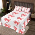 thumbnail image 2 of Erosebridal Princess Bow Coverlet Set Queen, Romantic Heart Bedding Set, Cartoon Flower Decor, 3-Piece, 2 of 5