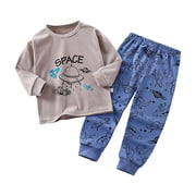 Gubotare Pjs for Boys Little Big Boys Girls Pajamas Set Kids PJs Cotton Sleepwear (Blue,1-2 Years)