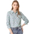 thumbnail image 1 of INSPIRE CHIC Women's Button Down Long Sleeve Ditsy Floral Shirt, 1 of 6